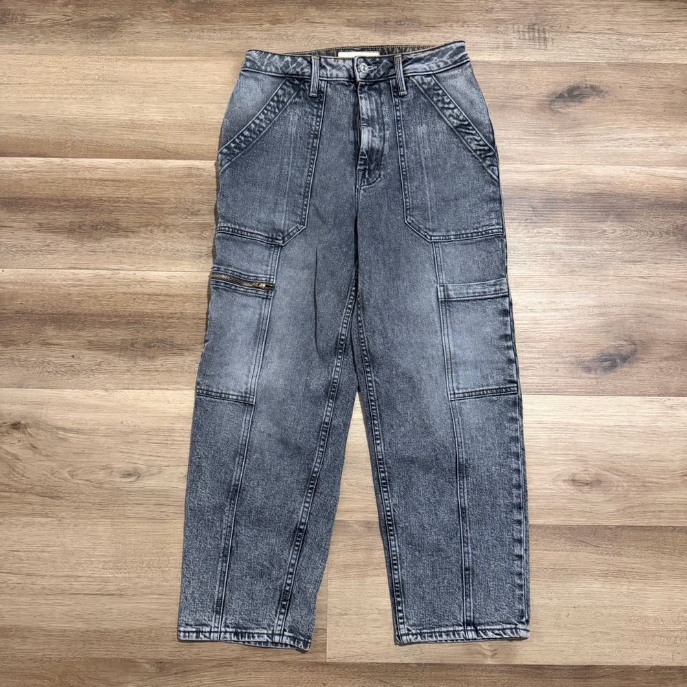 Mother Superior Size 25 The Private Zip Pocket Ankle Jeans Shadow Dancing Gray